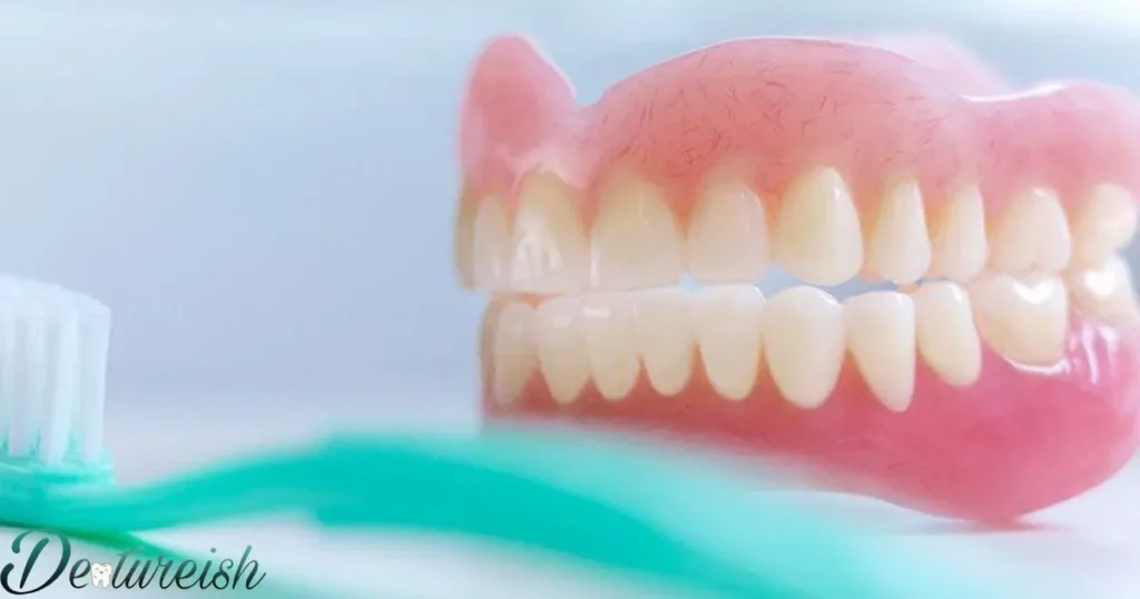 What denture cleaning regimen removes adhesive effectively?